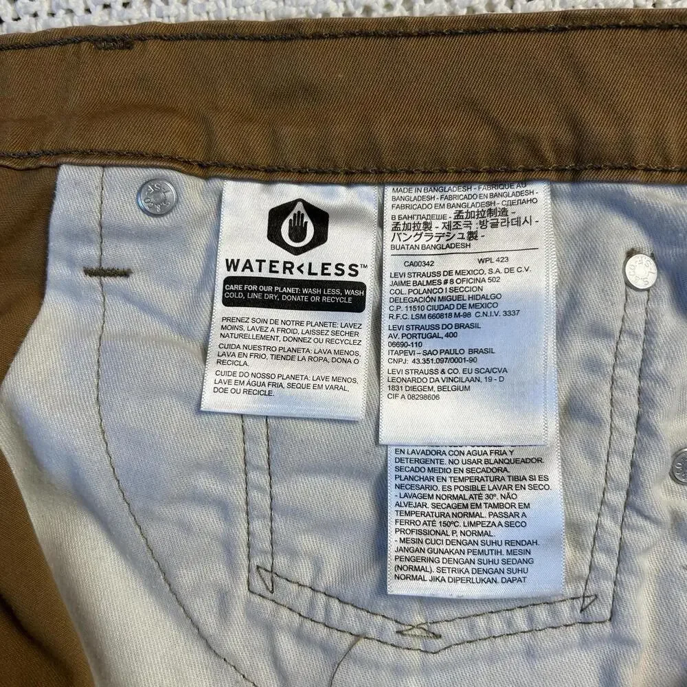 Levi's 541 Athletic‎ Taper Brown Canvas Pants 40x30